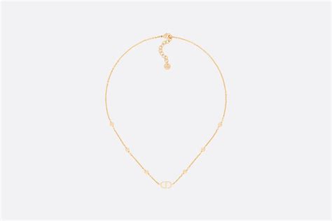 dior dainty necklace|dior gold finish necklace.